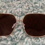 Square Brown & Gold Metal Frame Sunglasses Women NWOT Photo 6