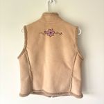L.L. Bean Faux Suede Sherpa Vest Floral Embroidery Retro Vintage Lagenlook Y2K Tan Size undefined Photo 1