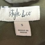 Style & Co Green Camouflage Military Army Button Pockets Utility Outdoor Jacket S Photo 2