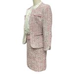 White House | Black Market Women's Tweed Fringe Pencil Skirt Pink Classic Size 2 Photo 5