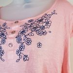 The Hanger 5/$25 E M Pink Embroidered Short Sleeve Shirt Small Photo 3