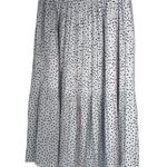 Exlura White Pollka Dot Pleated Tiered Aline Maxi Skirt Lined Size XXL Photo 0