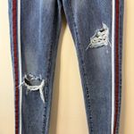 One Teaspoon High Waist Awesome Baggies Red Side Stripe Distressed Jeans 25" # Photo 9