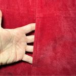 Coldwater Creek Red Suede Leather Zipper Jacket Lined Casual Biker Petite Small Photo 3