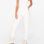 Nasty Gal Redial Slim High Waisted Mom Jeans White Size 8 Large New Photo 55