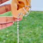 3 Pieces Rhinestones Silver Tone Ear Cuff Stud Earrings Set Photo 0