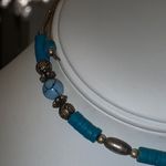 Sterling Silver Turquoise Bear Fetish Choker Necklace Silver Photo 1