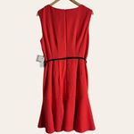 Liz Claiborne Teaberry Pink Sleeveless Flounce Flared Hem Belted Dress Size 12 Photo 3