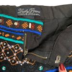 Lucky Brand Embroidered Sequin Shorts S Black Mid Rise Zip Rhinestones Cotton Photo 4