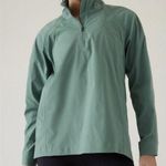 Athleta NEW L Advantage Poplin Top Large Teal Green 1/4 Zip Up Photo 0