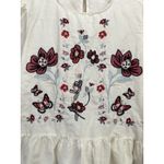 ZARA  Woman Ivory Embroidered Floral Long Sleeve Keyhole‎ Ruffle Blouse Size XS Photo 1
