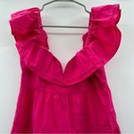 Saylor Karalyn Hot Pink Tiered Ruffle Sleeveless Tie Back Mini Dress Sz S Photo 3