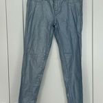 Giordano Size 26 Light Blue Metallic Low Rise Skinny Tapered Jeans Photo 1