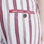 Zadig & Voltaire Womens M Red Pinstripe Ankle Trouser Button Fly Coastal Cowgirl Photo 7