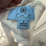 CeCe  Womens Shirt Puff Sleeve Square Neck Ruffle Dot White Top Size Small NWT Photo 7