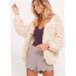 Chicwish  Knit Your Love Ivory Heart Shape Pompoms Chunky Knit Cardigan Sweater S Photo 10