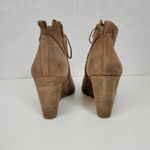 Lucky Brand Yoanna Womens Boots Size 8 Tan Suede Lace Up Wedge Zip Ankle Boots Photo 7