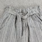 Sonoma Womens Pants XS Gray Stripe High Rise Wide Leg Linen Blend Paperbag Photo 1
