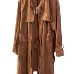 OAT NEW YORK Open Front Pink Faux Suede Trench Coat Size XL New w/ Tag MSRP $149 Photo 6