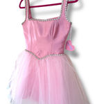 Sugar Thrillz Pretty Polished Pirouette Pink Silver Rhinestone Tulle Mini Dress Photo 3