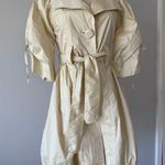 Pearl women’s trench coat 3/4 length sleeve size xs Yellow Photo 1