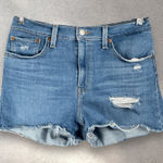 Levi’s High Rise Denim Shorts Women’s 30 Blue Distressed Cutoff Casual Summer Photo 0