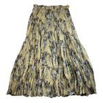 Vintage Y2K Sz L Maxi Skirt Tiered Gauze Beige Boho Cottagecore Floral Prairie Yellow Size L Photo 0