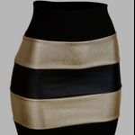 Elegant & Stretchy Black and Gold Skirt Size Small Photo 0