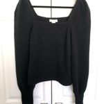 H&M Black Square Neck Puffy Sleeve Sweater Size M Photo 0