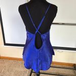 American Vintage Vintage Babydoll Sexy Royal Blue Lingerie Top Lace Bows Criss-Cross Strap Small Photo 3