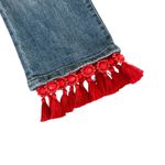 Pilcro Anthropologie Women’s Slim Boyfriend Red Tassel Cropped Jeans Size 27 P Photo 9
