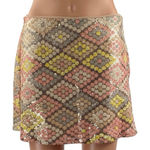 Mango MNG Women's Multicolor Geometric Sequin Side Zip Mini Pencil Skirt Size M Photo 0