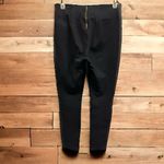 J.Crew Genuine Leather Pixie Black Tuxedo Stripe Back Zip Legging Womens 2 Photo 4