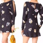 Free People Sunshadows Slit Sleeve Mini Dress Black Floral Long Sleeve Womens 4 Photo 1