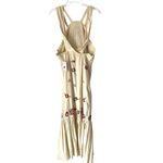 Free People NWTS Chrysanthemum Kiss Tan Embroidered Boho Dress size 8 Ecru Combo Photo 8