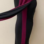 CHAPS Long Sleeve Color Block Dress Black Maroon Small Photo 3