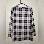 Amazon Plaid V-Neck Long Sleeve Twist Knot Top Gray/Black/Yellow/Red/Cream Size Large Photo 2
