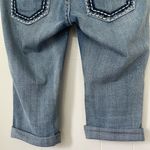 Miss Me Crop Jeans White Stitch Back Pocket Flap Bling JPS5014CR ~ Size 28 Photo 8