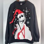 Disney L Nightmare Before Christmas Crew Neck Sweatshirt Cozy Top in Black Red Photo 0
