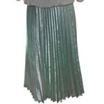 Charlie Holiday Mint Green Pleated Skirt XS Satin Look Midi Party Formal‎ Size 2 Photo 5