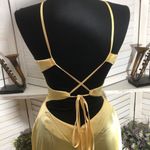 Vintage 90s Blondie Nites Yellow Satin A Line Prom Dress Women's Size 5 Photo 5