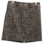 Ann Taylor  Black White Tweed Fully Lined Zip Side Business Skirt Size 14 Petite Photo 6