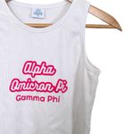 💥 Alpha Omicron Pi Gamma Phi White Cropped Top Size XL Photo 1