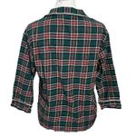 Sleepy Jones Marina Pajama Top Women’s XS Plaid Cotton Flannel 3/4 Sleeve Cozy Green Photo 4