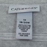 Catherines Womens Gray Scottie Dog Scoop Neck Sweater Size 1X Gray Preppy Cozy Photo 3