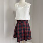 Collegiate Mini plaid pleated navy blue and red skirt in size small Photo 9