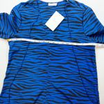 ALC Frank NWT‎ ALC Womens Kirk Silk Top in Blue/Black Zebra Sz 4 Office Career Lightweight Photo 12