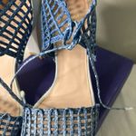 Womens STUART WEITZMAN Blue Leather Ankle Straps Sandals 7.5 M Photo 1