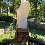 B. Makowsky Soft Pebbled Leather Tan Beige Crossbody/Shoulder Bag Photo 1