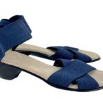 Charleston Shoe Co. Lafayette Stretch Block Heeled Sandals in Navy Blue Size 9 Photo 0